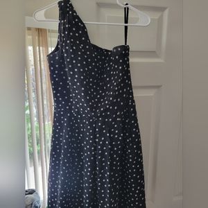 Black and white one shoulder dress by white house black market